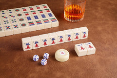 Mose Cafolo tiles organized in travel trays and case