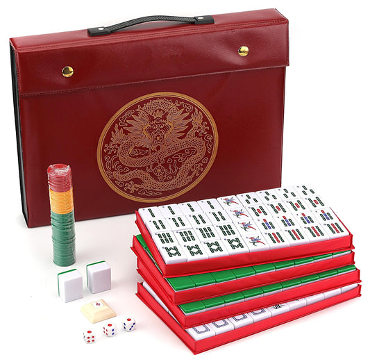 Mose Cafolo mahjong set in case with large readable tiles for travel play
