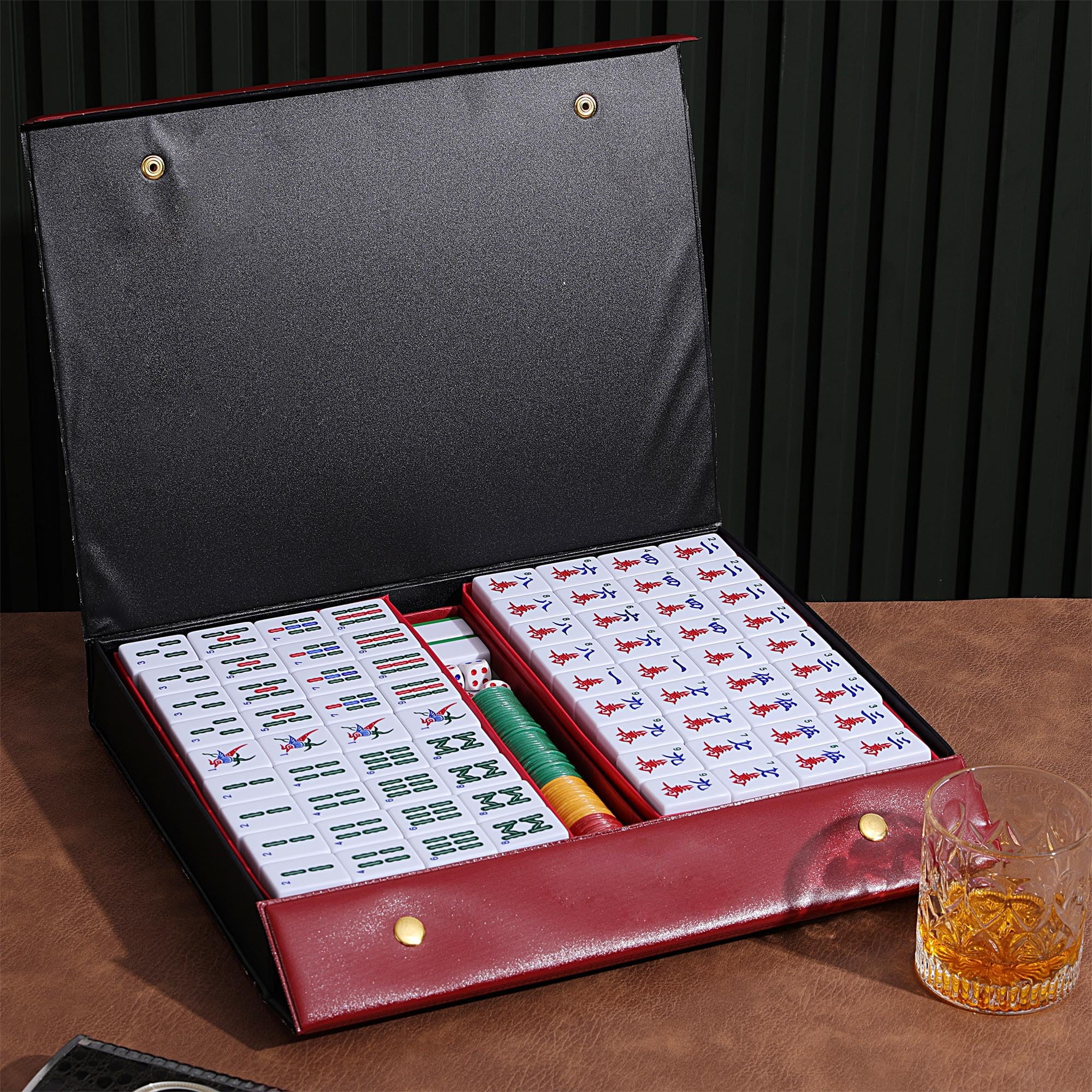 Close-up of Mose Cafolo x-large tiles with engraved numbers