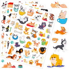 MoShining cute dog stickers kit: 20 sheets for party decor and scrapbooks.