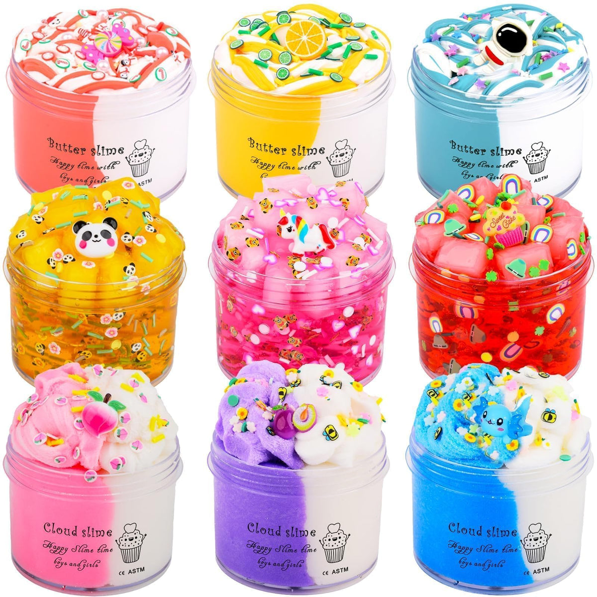 MOSHRERUHUA axolotl slime kit packaging image showing vibrant colors for creative play.