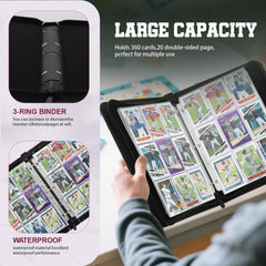 3-ring binding with visible sleeves enhances organization and expansion.