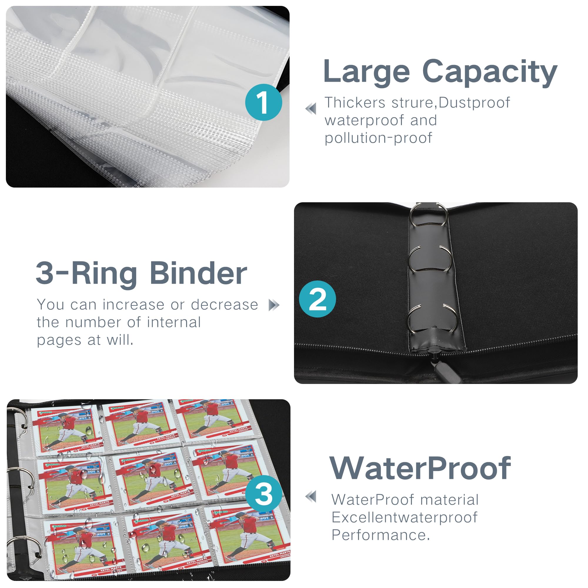 Removable 40-sleeve pages simplify replacements and customization.