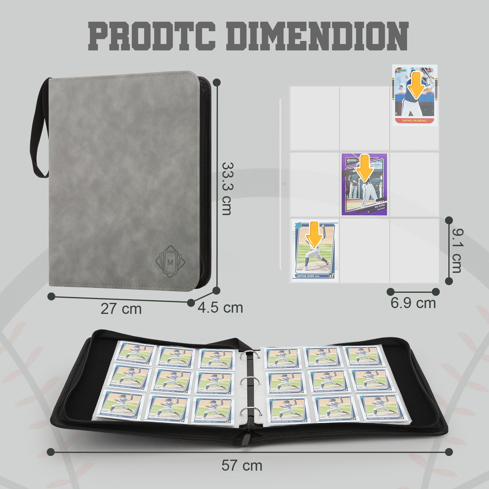MOSLA binder with double-sided pockets for quick card locating.