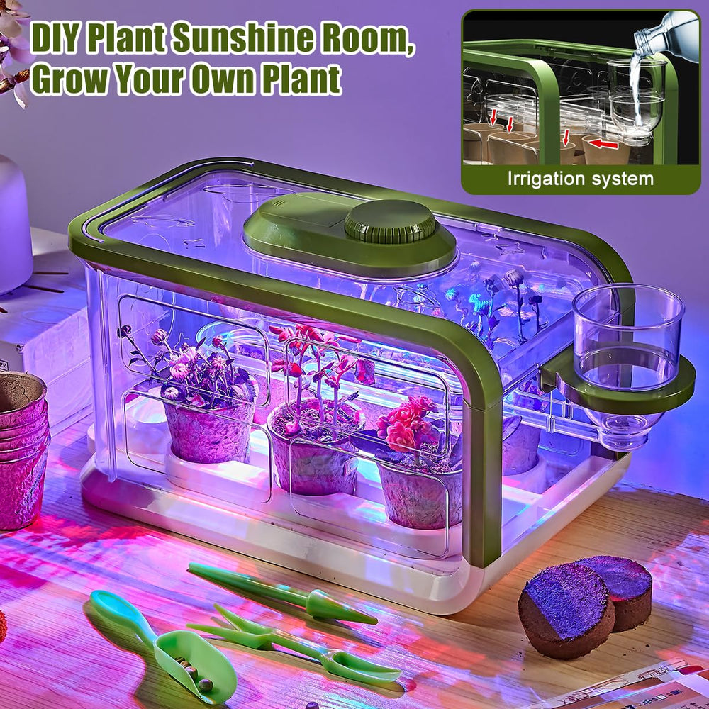 Mostop Kids Garden Kit drip irrigation demonstrates steady watering for healthy seedlings