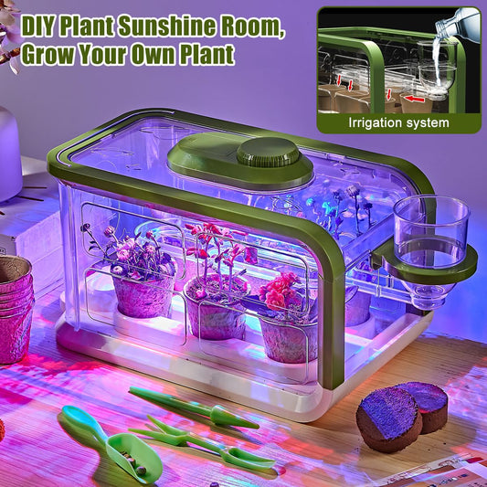 Mostop Kids Garden Kit drip irrigation demonstrates steady watering for healthy seedlings