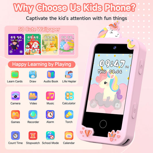 MOTCTQVD Kids Phone rear camera captures playful moments and memories.