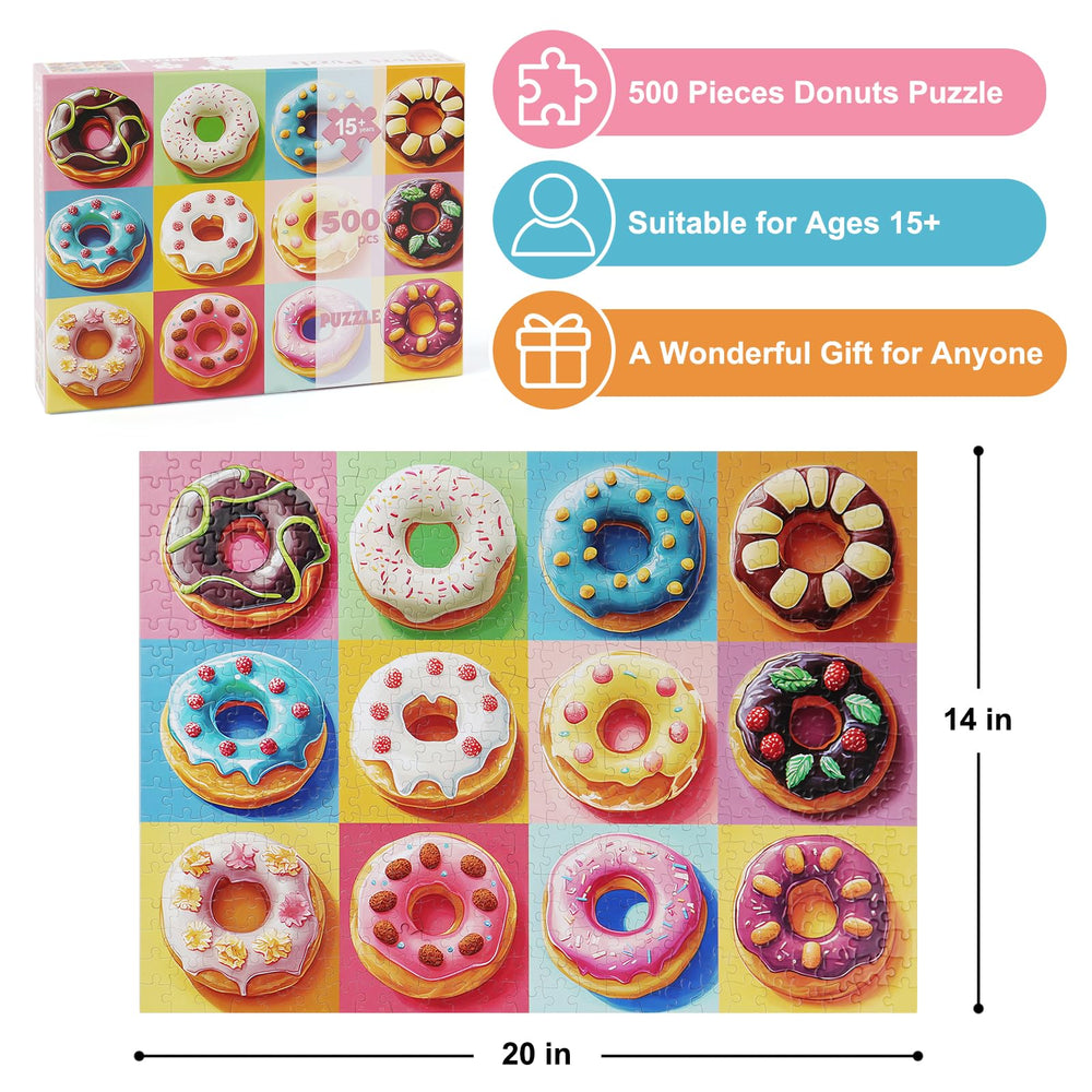 Motiloo donuts puzzle completed scene offers an attractive wall display.