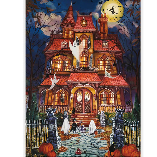 Motiloo Fright Night 500-piece puzzle box preview for Halloween fun