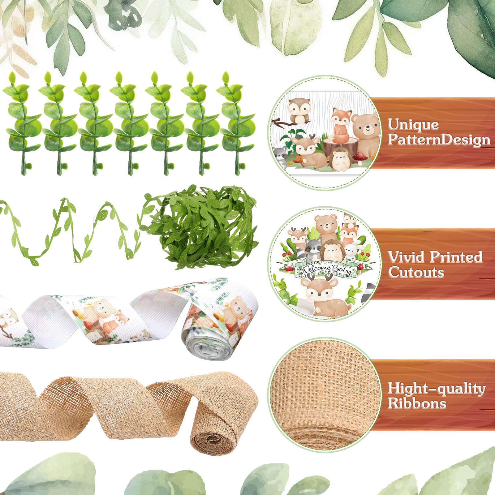 MotiMind burlap ribbon with sage-green accents adds rustic texture