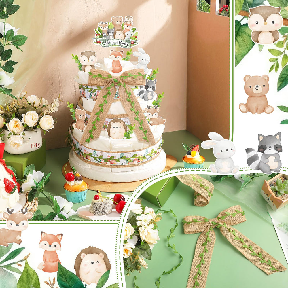 MotiMind green leaf ribbon roll ready for elegant bows and accents