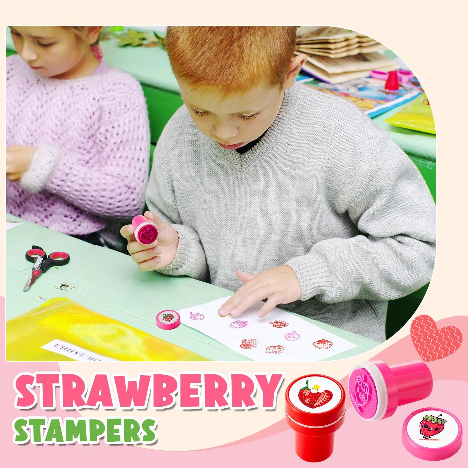 MotiMind strawberry party favors add playful decor and quick take-home crafts