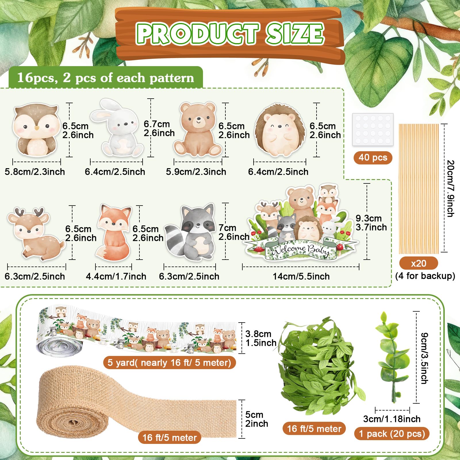 MotiMind woodland animal cutouts close-up for charming table decor