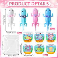 Motionchic axolotl card blue, adds charm to party favors and gifts.