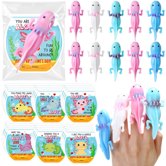 Motionchic axolotl card pink, ideal for Valentine notes and cheerful gift exchanges.