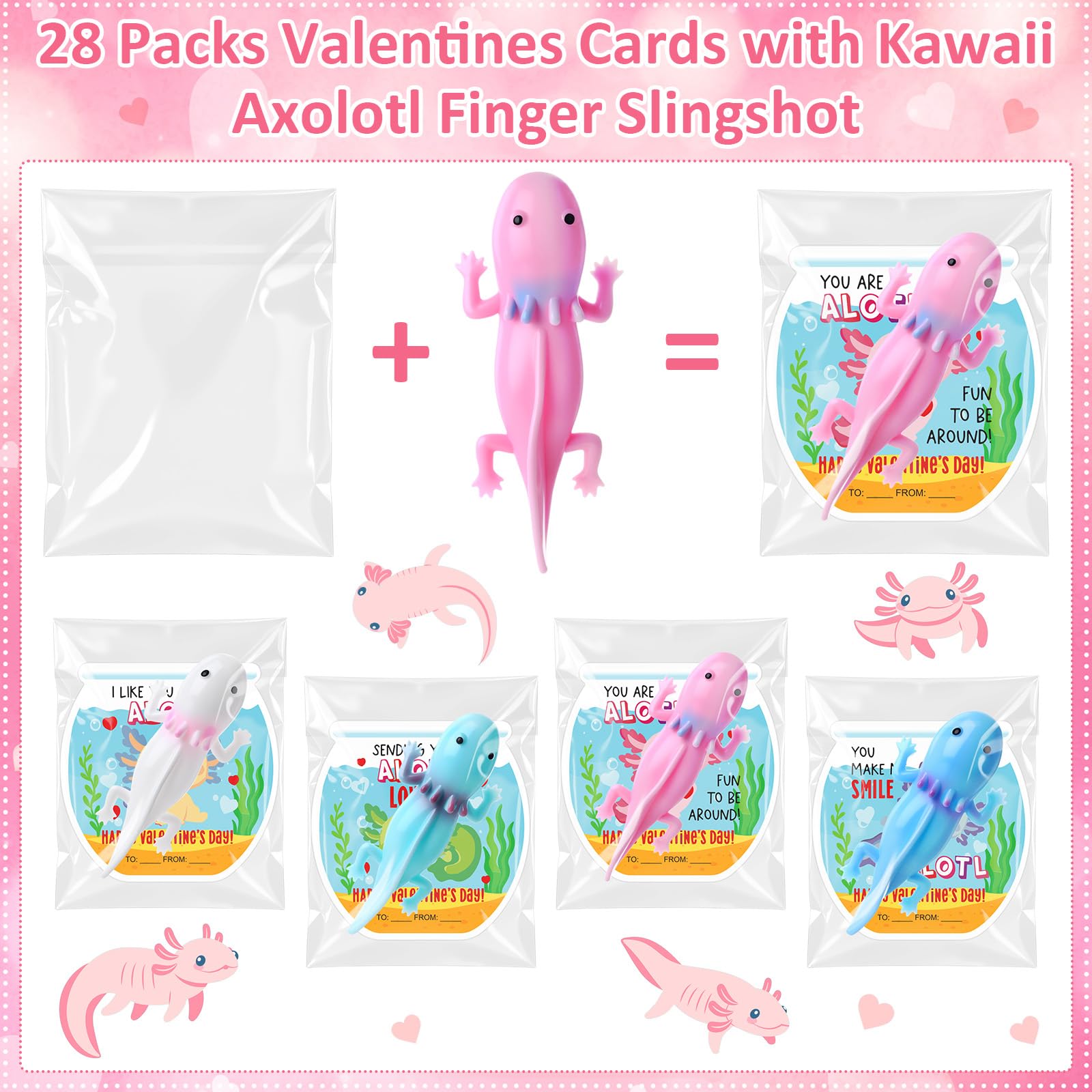 Motionchic axolotl card white, perfect for classroom messages and friendly celebrations.