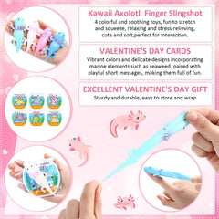 Motionchic axolotl finger slingshot white, fun favor for birthdays and Valentines.