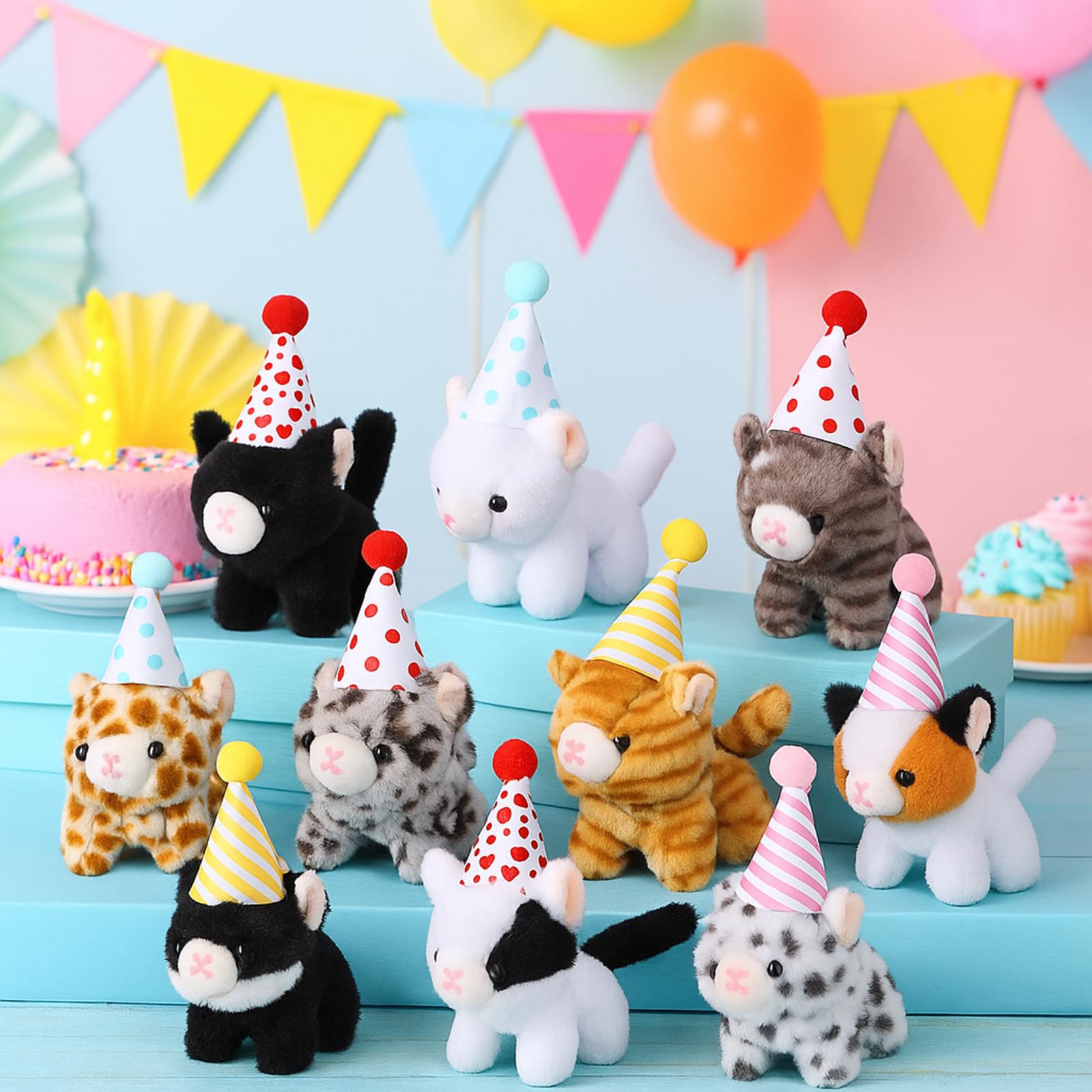 Motionchic mini cats measure about 4.7 inches for compact display.