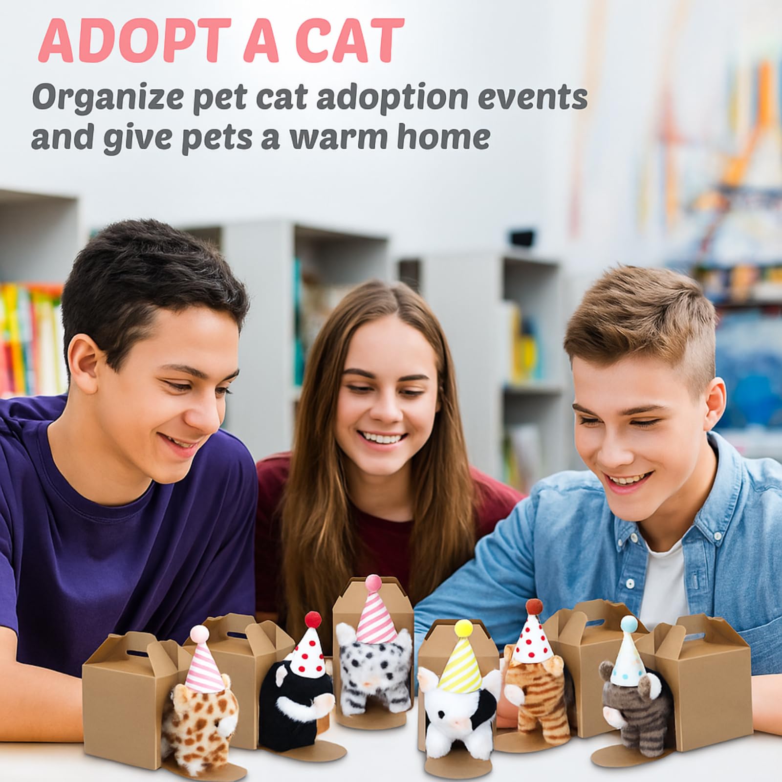 Motionchic standing cat display offers charming party décor options.