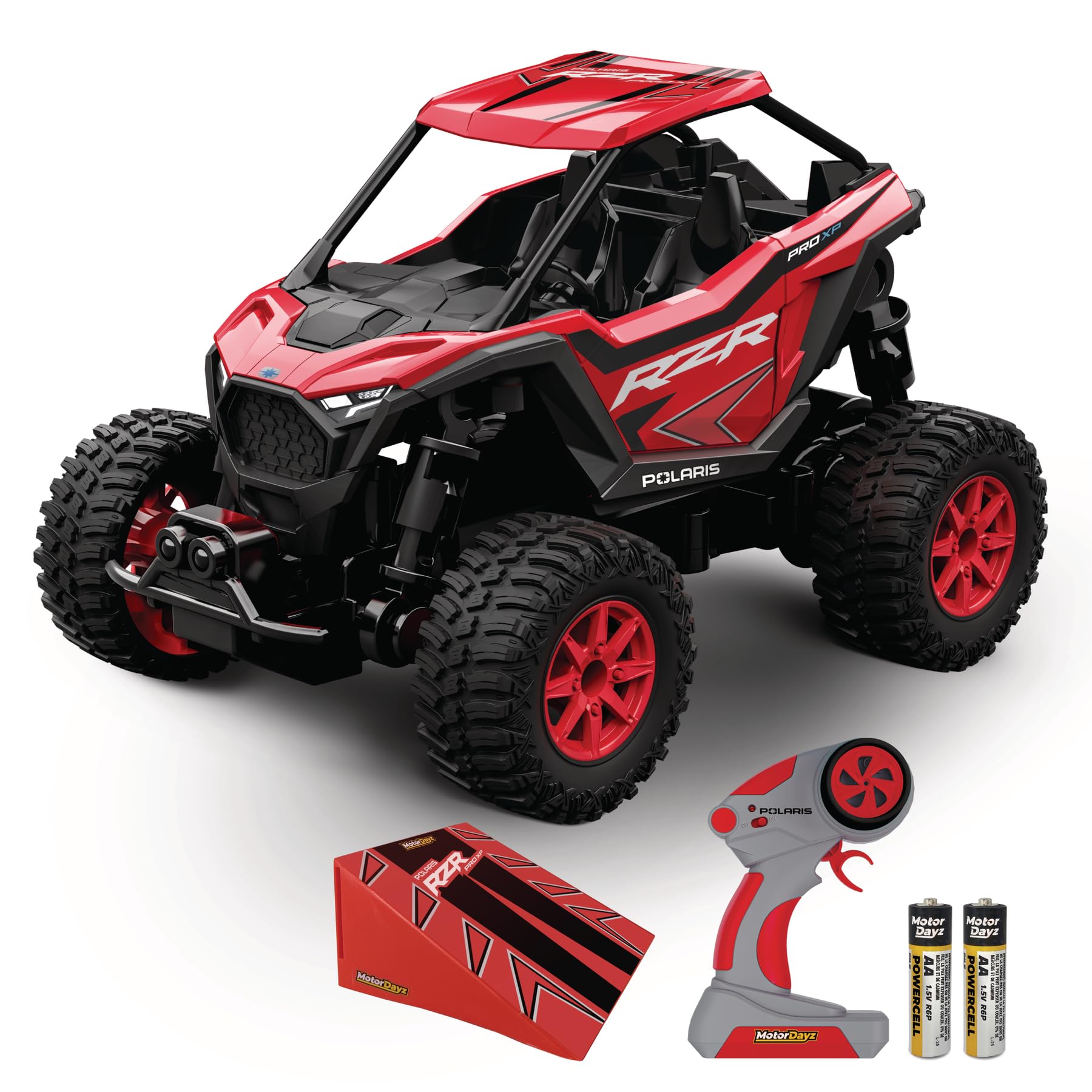 Motor Dayz Polaris RZR RC car front view with authentic off-road styling for immersion