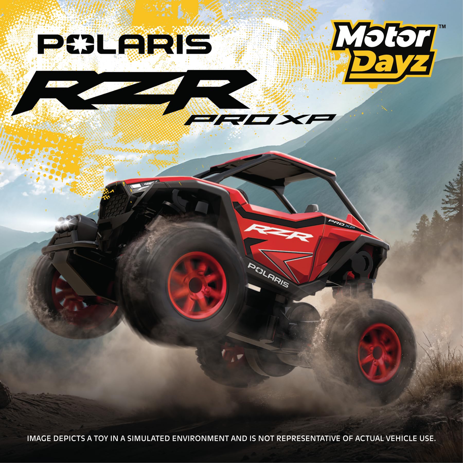 Motor Dayz Polaris RZR RC car side view showing compact 1:43 scale for easy handling
