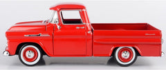 Motormax 1958 Chevrolet Apache red coat emphasizes vintage charm.