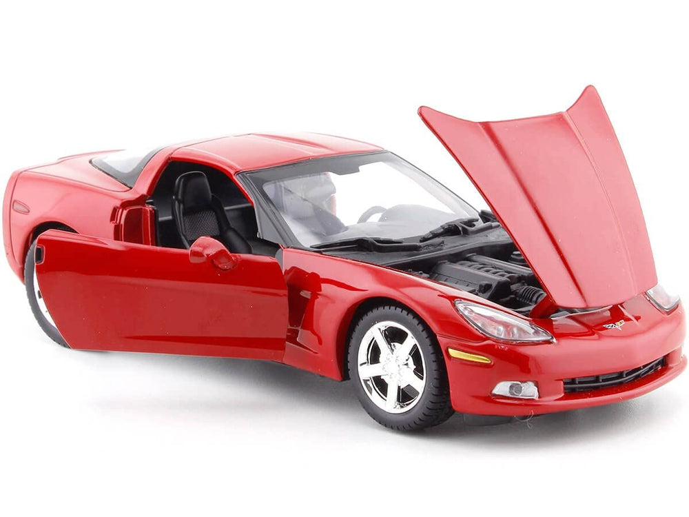 Motormax Corvette C6 red interior detail enhances display realism.