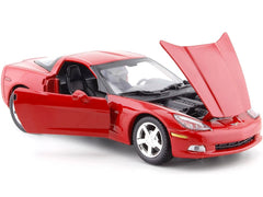 Motormax Corvette C6 red interior detail enhances display realism.