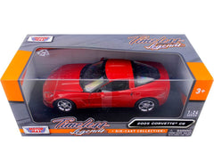 Motormax Corvette C6 red exterior finish highlights collector-worthy paint.