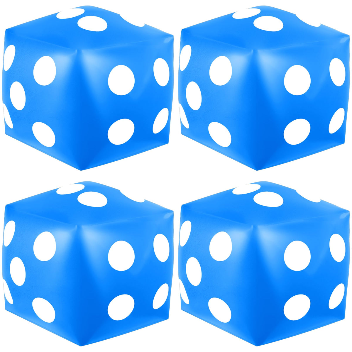 Mototo four jumbo inflatable dice for blue dotted indoor and outdoor play