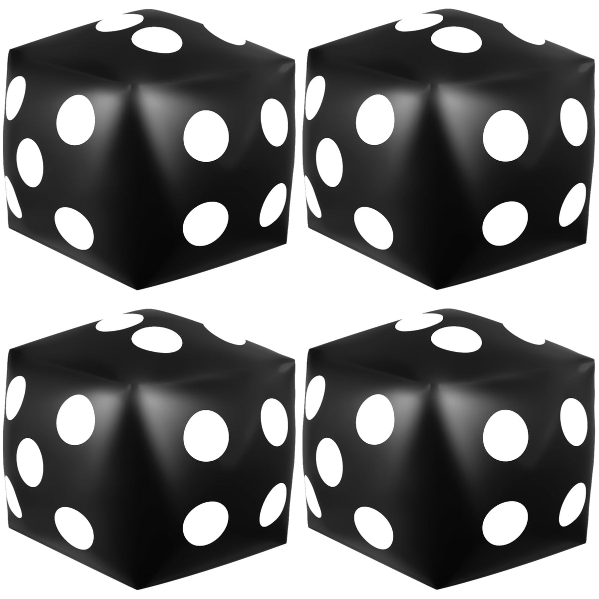 Mototo four-pieces jumbo inflatable dice front view for indoor and outdoor games.