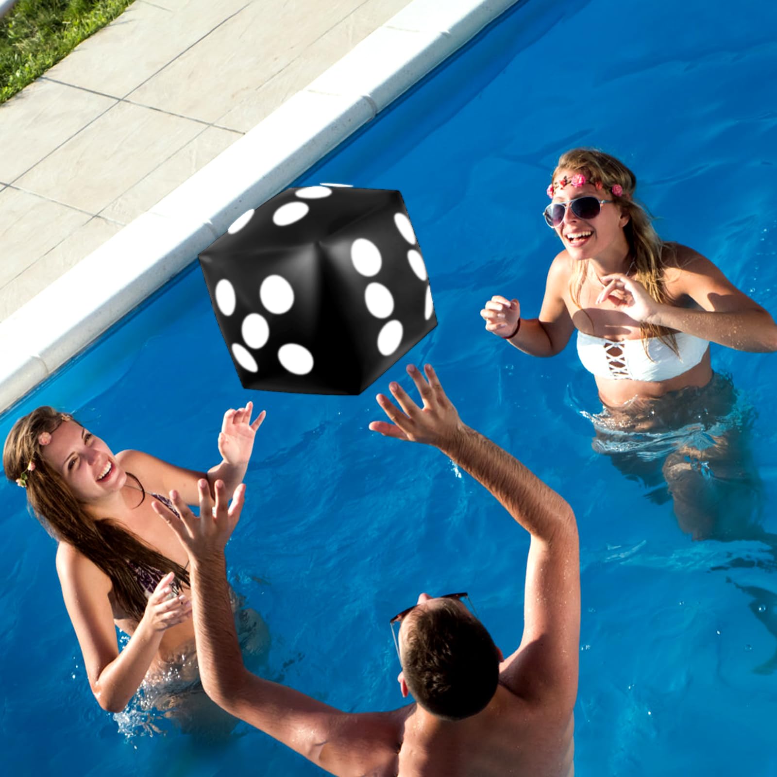 Mototo inflatable dice valve area for quick inflation and setup.