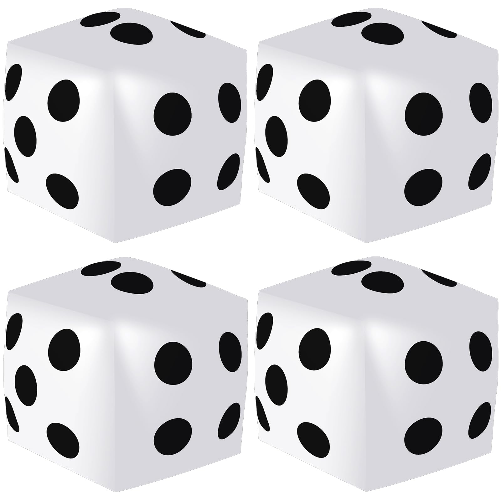 Mototo inflatable dice 12.6 inch white with black pips for party decor