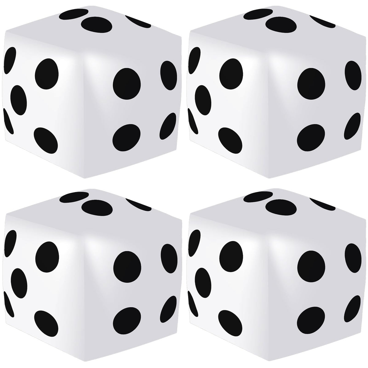Mototo inflatable dice 12.6 inch white with black pips for party decor
