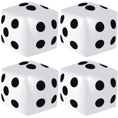 Mototo inflatable dice 12.6 inch white with black pips for party decor