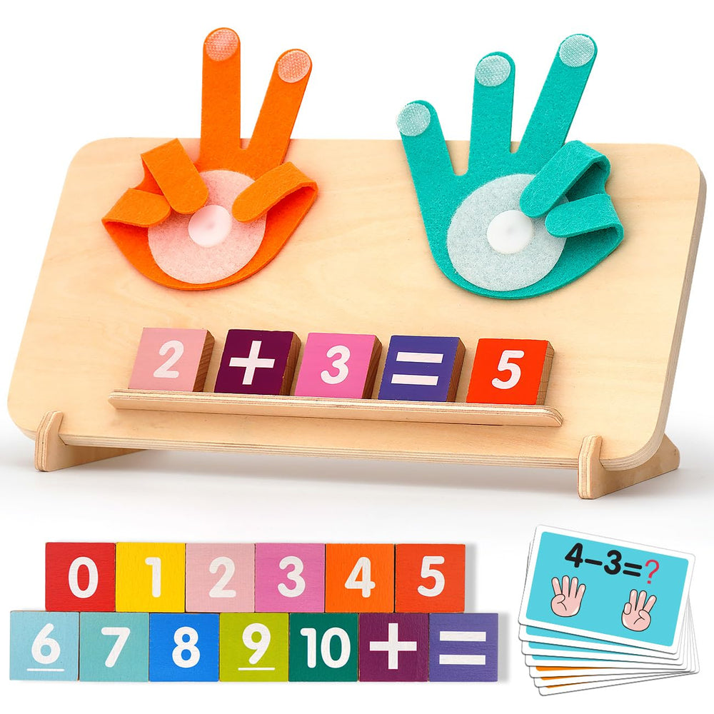 MOTREE wooden finger board for hands-on counting and number sense.