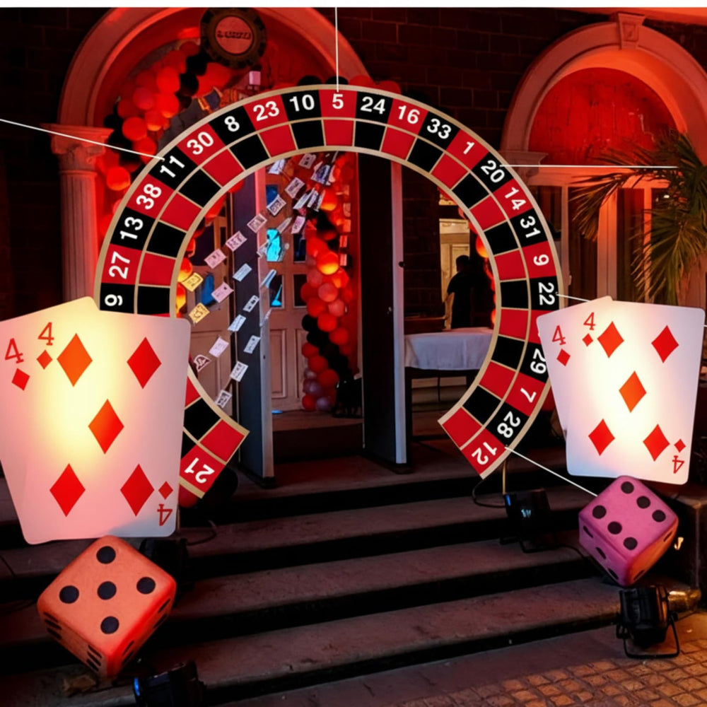 Moukeren casino banner photo backdrop ideal for birthday celebrations.