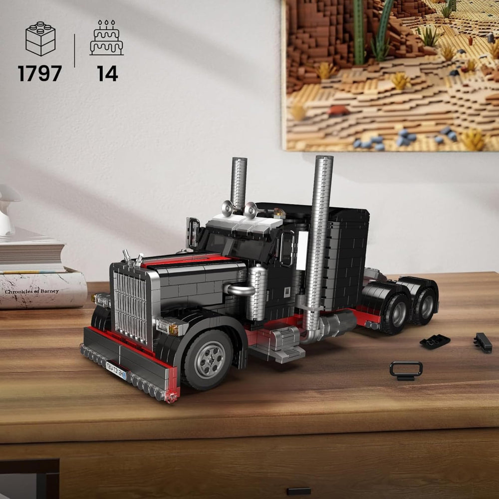 Mould King 10037 ten wheels close-up emphasizes realistic proportions.