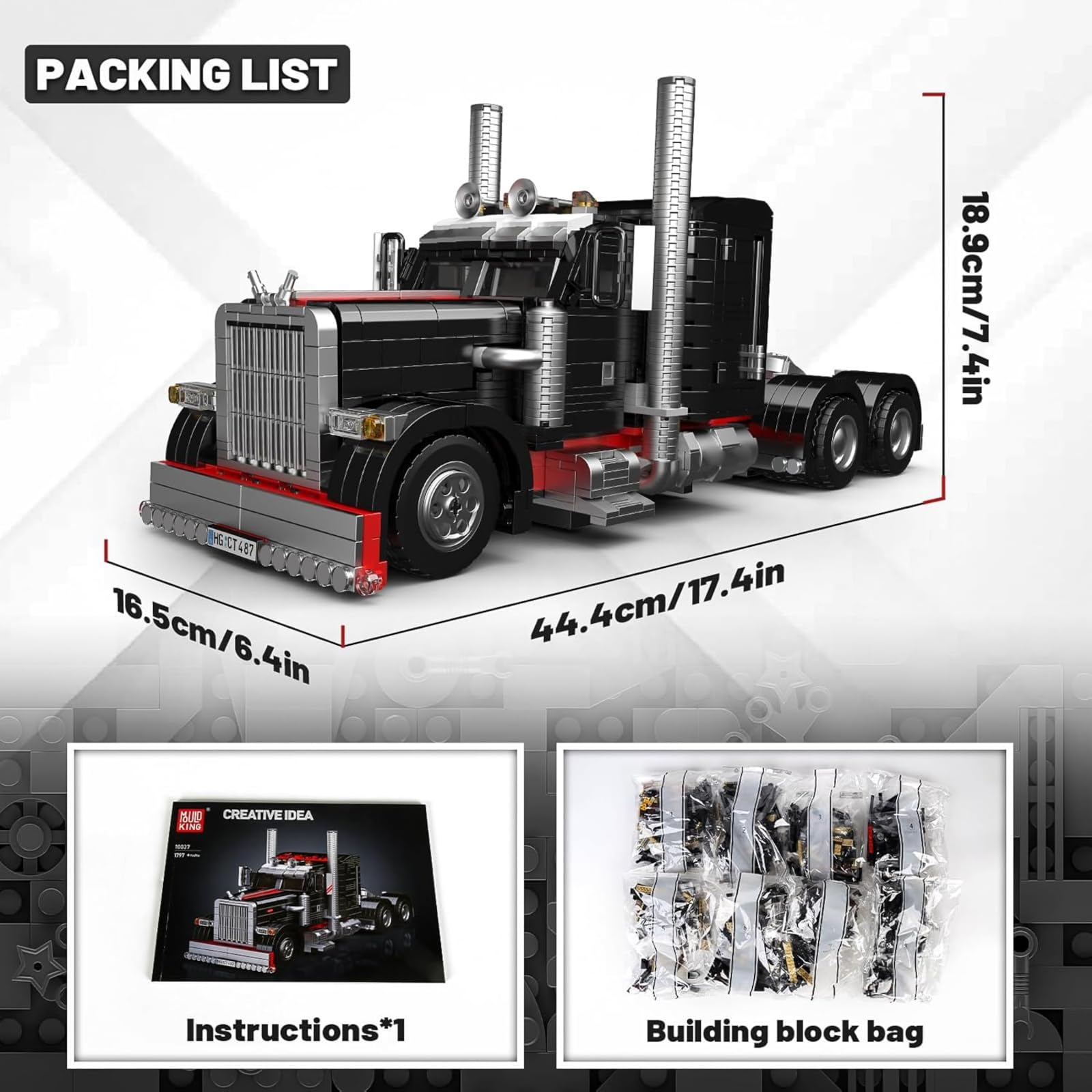 Mould King 10037 display-ready model suitable for shelf or desk.