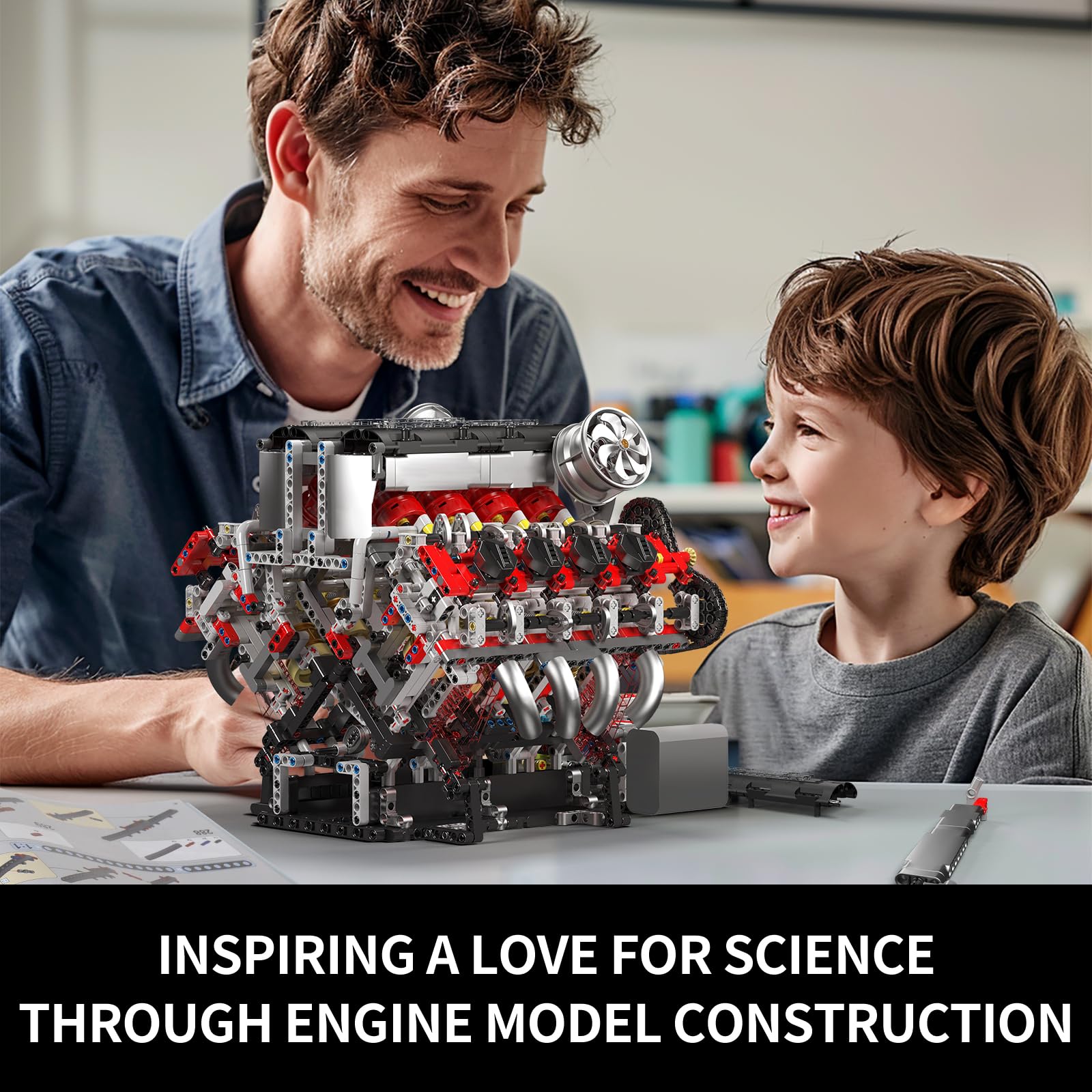 Mould King 10130 V8 engine gift package ideal for adults.