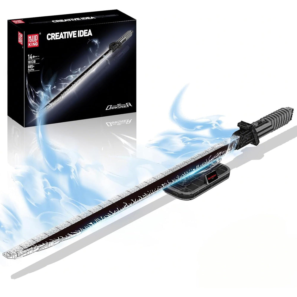 Mould King 10138 lightsaber hilt glows for vivid cosplay battles.