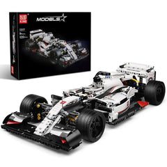 Mould King 13117 Technik Sports Car Model, front view for display and collection.