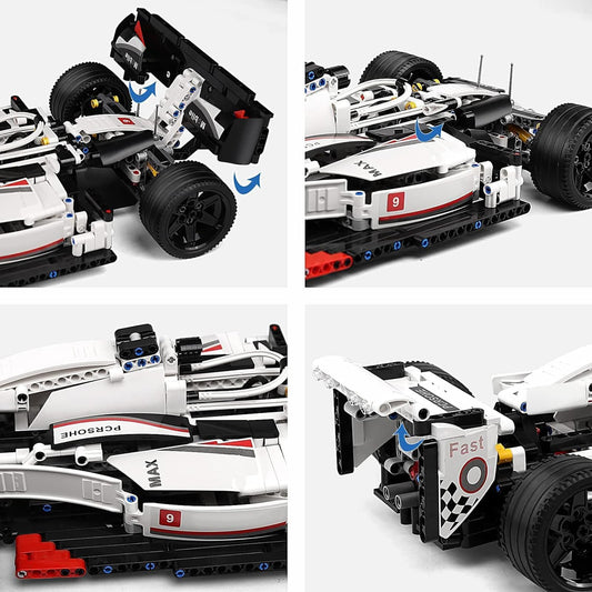 Mould King 13117 Technik Sports Car Model, left side view for showroom display.