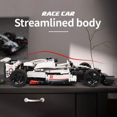 Mould King 13117 Technik Sports Car Model, rear view with realistic detailing.