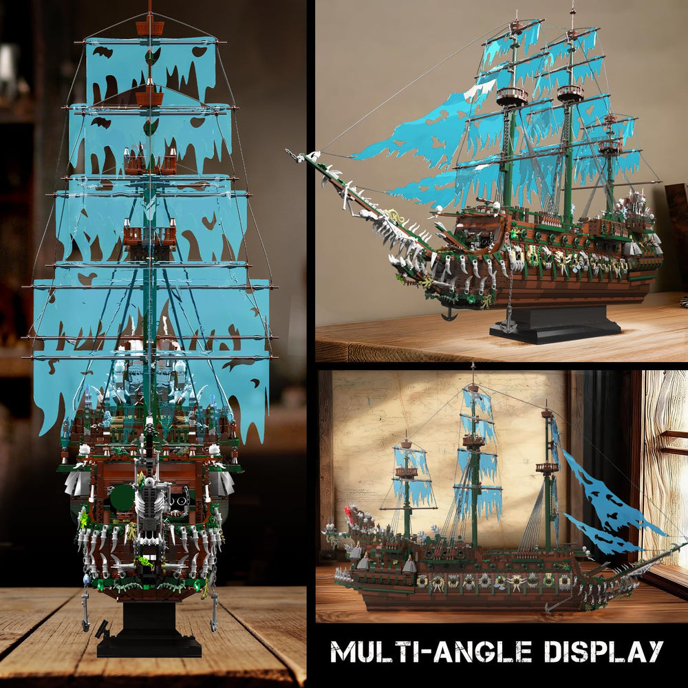 Mould King 13218 pirate ship instruction manual aids step-by-step building.