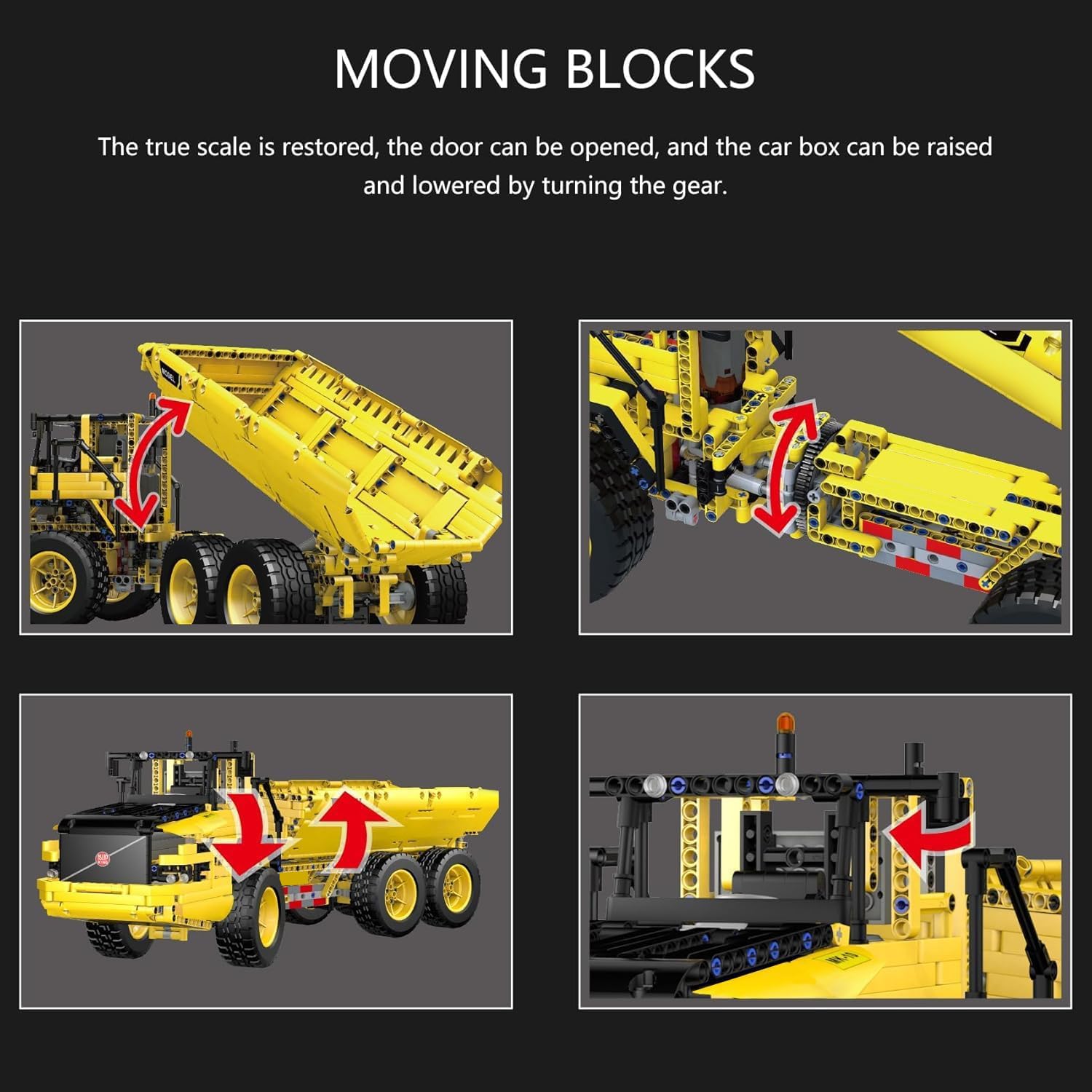 Mould King 17010 motor compartment close-up emphasizes durable ABS and carbon fiber components