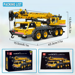 Mould King 17058 City Mobile Crane Truck 8-wheel chassis supports sturdy play on any surface