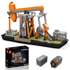 Mould King 17087 oilfield pumpjack front view for display and study