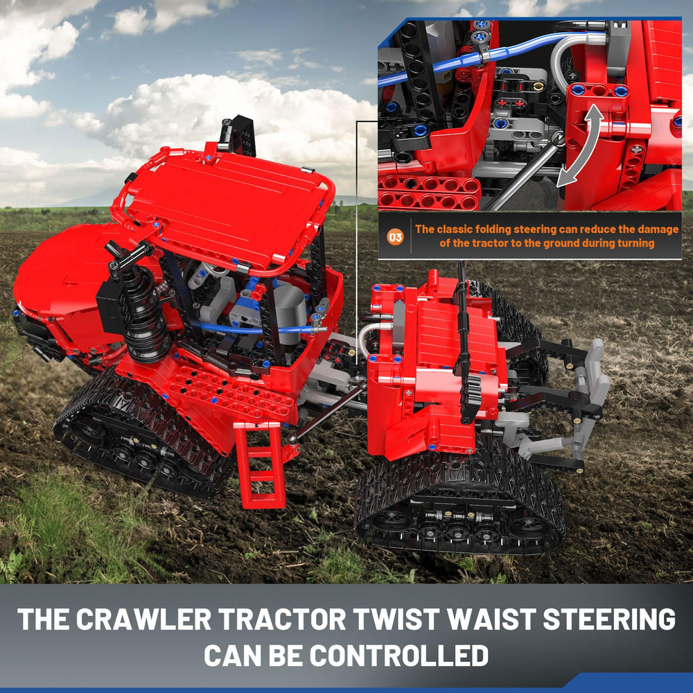 Mould King 18020 tractor gift-packaging image highlighting premium adult gift appeal.