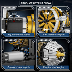 Mould King engine model with push-button control for hands-on demonstrations.